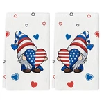 4TH Of July Kitchen Towels Set 2 American Flag Stars Gnome Dish Tea .... Fixed Price $13.23.