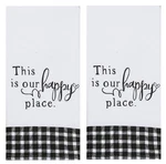 New Of 2 Farmhouse This Our Happy Place Dual Purpose Terry Kitchen Towels. Fixed Price $13.99.