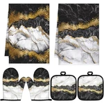 6 Pcs Farmhouse Marble Kitchen Towels Pot Holders Oven Mitts Set 2 Dish Towel.... Fixed Price $24.39.