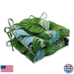 Pillow Perfect Tropic Botanical Indoor/outdoor Tufted Wicker Seat Cushion Ties. Fixed Price $88.32.