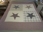 Country Farmhouse Star / Victorian Heart Co. 60" X 62" Cotton India Tablecloth. Fixed Price $32.77.