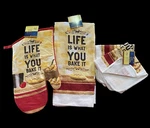 Kitchen Towel Oven Mitt & Scrubber Dish Cloths 4PC Set Life What You Bake. Fixed Price $10.80.