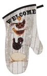 Country Roosters Chickens Farm Life Print Kitchen Cotton Oven Mitt. Fixed Price $9.39.