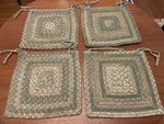 Set Of 4 Colonial Mills Wool Woven Chair Pads. Fixed Price $95.00.