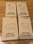 Crate & Barrel Wood Laser Cut Slides Together Lot 4 Two Deer, Moose, Bear. Fixed Price $9.99.