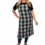 Emeril Lagasse Apron Buffalo Plaid Black And Gray Adult Womens (27 X 36). Fixed Price $15.99.