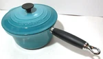 Creuset *1 Saucepan W/lid #20 Caribbean* 2.75 Qt Phenolic Grip Handle France. Fixed Price $159.99.