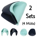 Mainstays Silicone Grabbers Oven Mitts Potholders 2 Sets Mint+navy (4PCS). Fixed Price $6.95.