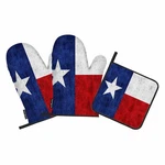 3 Pcs Flag Oven Mitts And Pot Holders Sets Blue Red White Star Retro Heat. Fixed Price $27.72.