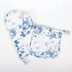 8 Oak Lane Blue Rose Oven Mitt Set. Fixed Price $10.50.