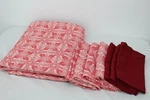 Williams-sonoma Red Cotton Tablecloth 67X71 With Napkins Dining Set Decor. Fixed Price $79.99.