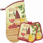 Red Wine Glass Tuscan Oven Mitt & Pot Holder Kitchen Decor. Fixed Price $14.99.