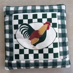 Vintage Alices Cottage Rooster Hot Pad Green Checkered Design Trivet Made Usa. Fixed Price $19.95.