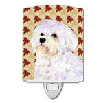 Carolines Treasures SS4375CNL Maltese Fall Leaves Portrait Ceramic Night Light. Fixed Price $7.28.
