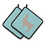 Carolines Treasures BB8090PTHD Llama Blue Check Pair Of Pot Holders. Fixed Price $30.86.