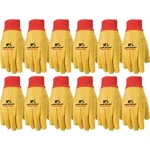 Large Pack Of 12 Gold Handy Cotton Blend Chore Gloves For Work. Fixed Price $60.19.