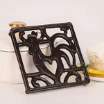 Minluful Cast Iron Square Trivet - Coffee 6.9" X 0.87", Gold. Fixed Price $22.02.