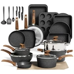 Maison Arts 30 Piece Pots And Pans Set Non Stick, Kitchen Cookware & Bakeware.... Fixed Price $318.41.