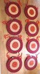 Braided Rug 8 Chair Pads, Vintage Nos, Robin Inc, American Made 15" Round. Fixed Price $50.00.