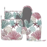 Owagongje Nautical Coastal Oven Mitts And Pot Holders Set, 4PCS Silicone Red. Fixed Price $21.88.