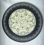 Disney Kitchen Mickey Dinner Plate Black Scroll Hidden 11 Htf. Fixed Price $49.99.