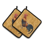 Carolines Treasures 8651PTHD Rooster Pair Of Pot Holders 7.5 X 3 In.. Fixed Price $25.21.