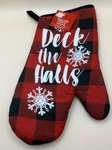 Kitchen Oven Mitt Christmas Holiday (deck The Halls) Black & Checkered New. Fixed Price $7.34.