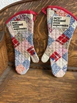 (2) Now! Designs San Francisco Quilted Patchwork Cotton Oven Nwt Vtg Mitts. Fixed Price $29.99.
