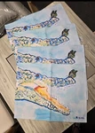 Betsy Drake Crocodile & Frog Place Mat Set Of 4 Multi. Fixed Price $21.99.