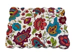 C&f Home Placemat Set Floral Multicolor 6 Piece 100% Cotton Quilted Scalloped. Fixed Price $38.00.