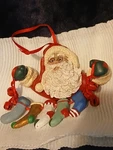 Vintage Kurt Adler World Of Santas Ceramic Christmas Ornament Santa, Bells,stoc. Fixed Price $16.00.