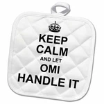 3DROSE Keep Calm Let Omi Handle It Funny Grandma Gift Pot Holder 8X8. Fixed Price $11.99.