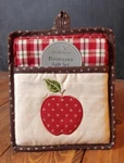 Pot Holder With Dishtowel Orchard Plaid Apple Kitchen Set Dii. Fixed Price $14.99.