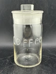 Antique Bkf? Unmarked Apothecary Kitchen Jar Etched Coffee Front W/ Lid. Fixed Price $17.97.