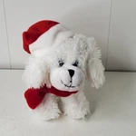 Flomo Friends Forever White Dog Plush Stuffed Animal Christmas Santa Hat Scarf. Fixed Price $16.99.