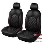 Caromop Luxury Pu Leather Seat Covers Anti-stain Front Set Black/red Line. Fixed Price $48.74.