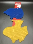 Peanuts Snoopy And Woodstock Shaped Silicone Trivets Blue Yellow 2 Pk 8" X 6". Fixed Price $11.99.