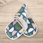 Tatum Quilted Retro Geometric Half Moon Print Double Oven Mitt, Multicolor. Fixed Price $19.69.