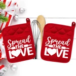Spread The Love (2) Pocket Pot Holder Kitchen Bake Oven Mitt Cook 19REDDBL2. Fixed Price $16.99.