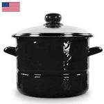 Golden Rabbit Enamelware Soup Or Stock Pot 6 Quart Solid Black Textured. Fixed Price $121.04.