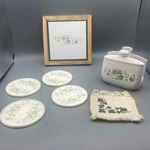 Corelle Callaway Ivy Accessory Lot Trivet/coasters/napkin Holder. Fixed Price $33.99.