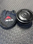 Msr Blacklite Cookware Set 3 Pots, 2 Forks, Handle Carrying Mesh Bag. Fixed Price $25.00.