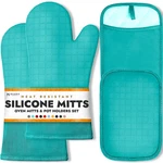 Bpa-free Soft Silicone 4 Piece Oven Mitts & Pot Holders Set Ultra Heat Resi.... Fixed Price $34.32.