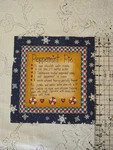 Peppermint Pie Recipe Snowflakes Dianna Marcum Cotton 8 1/2" Fabric Square Blue. Fixed Price $5.99.