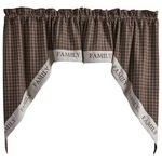 Family Swag Set Country Farmhouse Brown Cream Check Park. Fixed Price $60.31.