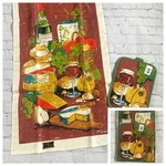 Vtg New Box Kay Dee Handprints Kitchen Towel/pot Holder Linens Bob Goryl Wine. Fixed Price $39.99.