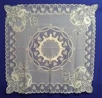 Heritage Lace Teacups Ivory Topper Tablecloth 36 X Kitchen Diningroom. Fixed Price $49.00.