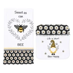 Set Of 2 Bee Happy Honey Oven Mitt & Terry Kitchen Towel By Kay Dee Designs. Fixed Price $16.97.