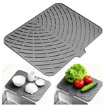 Dish Drying Mat W/ Drain Sink Corner Non Slip Kitchen Vegetable Machine-washable. Fixed Price $14.29.