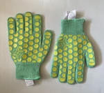 Jh Heat Resistant Oven Gloves EN407 Certified 932 Green Shell With Yellow Color. Fixed Price $5.00.